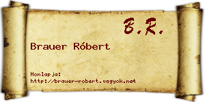 Brauer Róbert névjegykártya